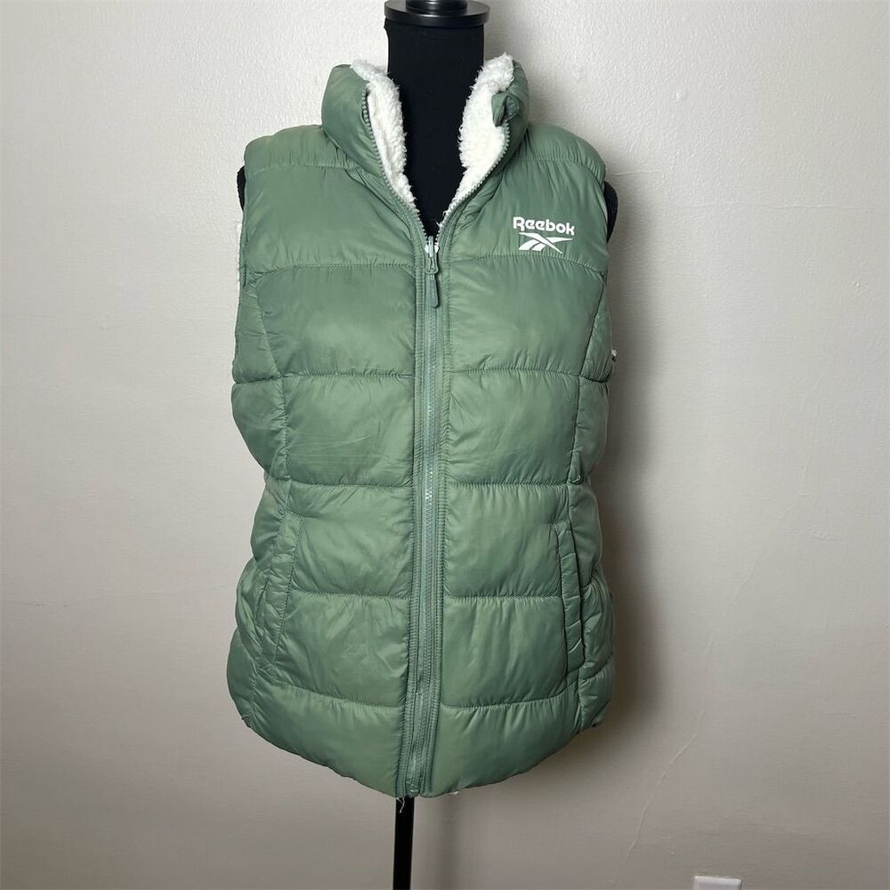 Reebok Women's Glacier Shield Reversible Sherpa Vest Size M Winter Casual
